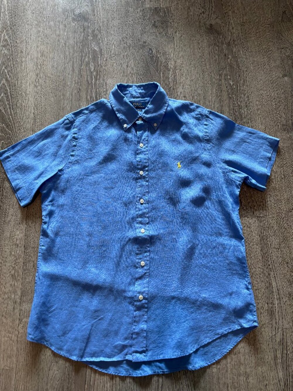 Ralph Lauren Men's Linen Blue shirt Size M